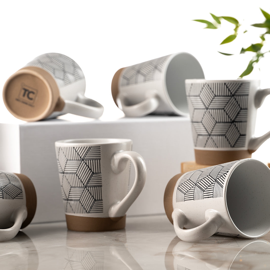 (6) Geo Coffee Mugs - 350ml