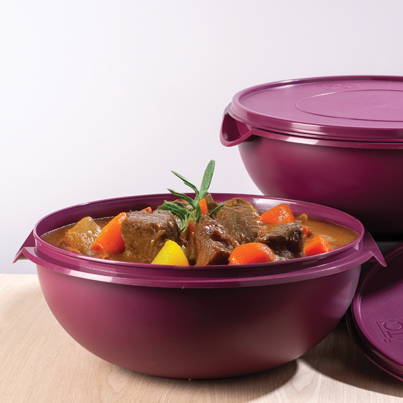 (2) Bowls With Lids 10Lt - Cherry