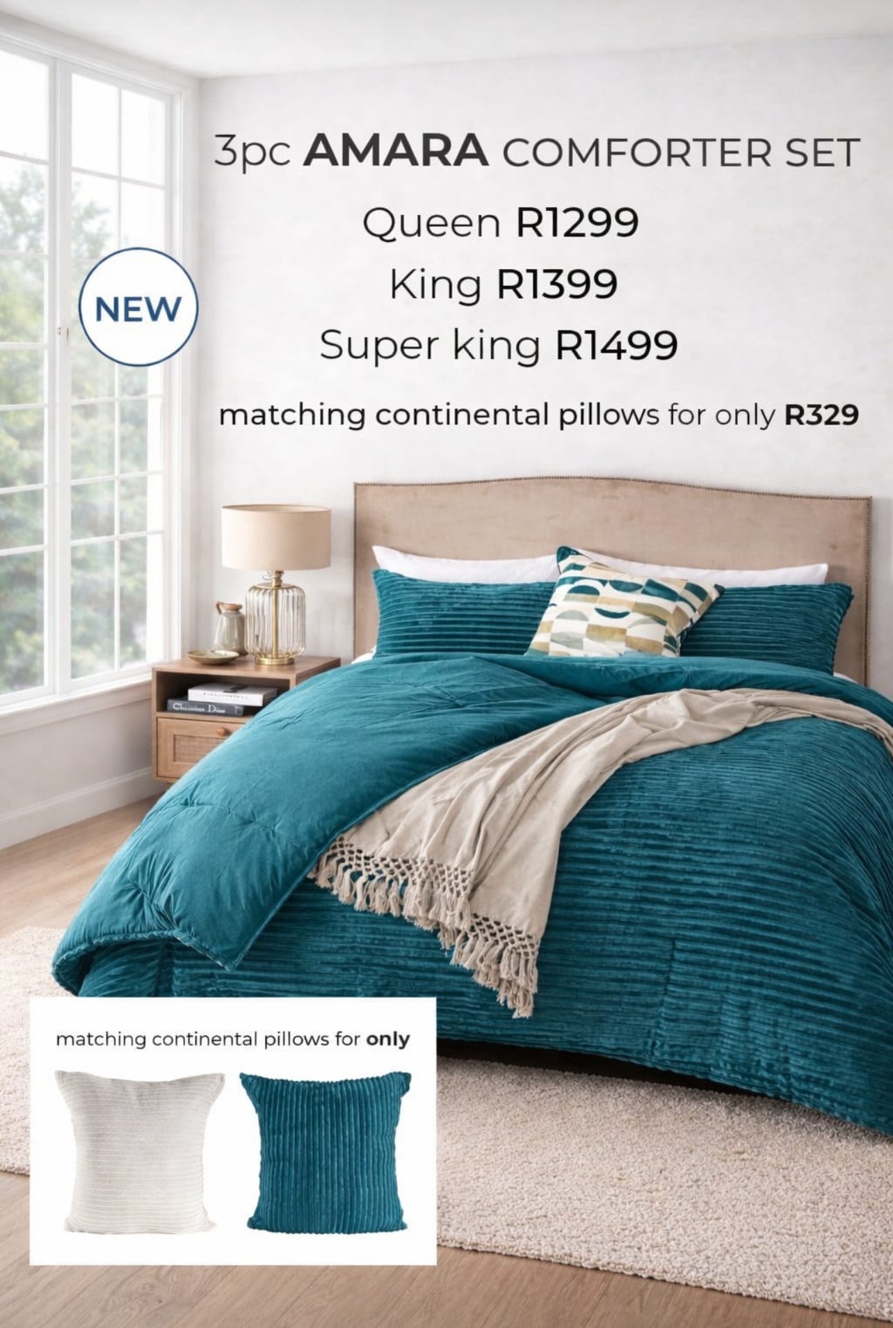 AMARA COMFORTER SET TEAL