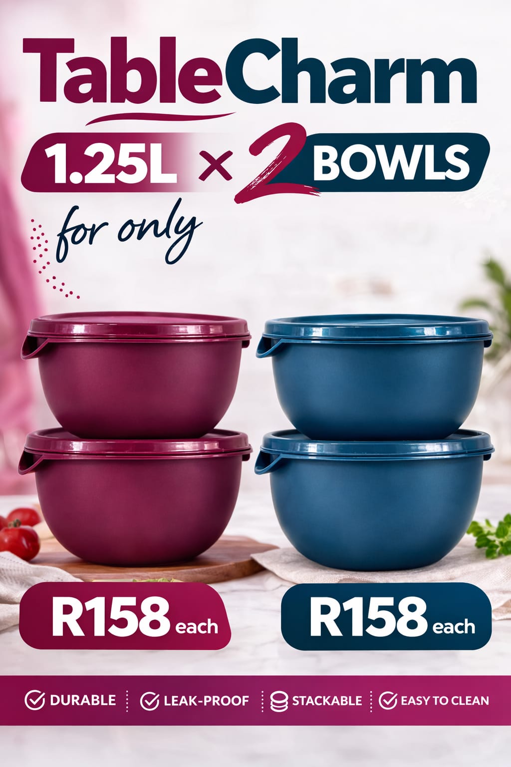 2x 1.25 Bowls