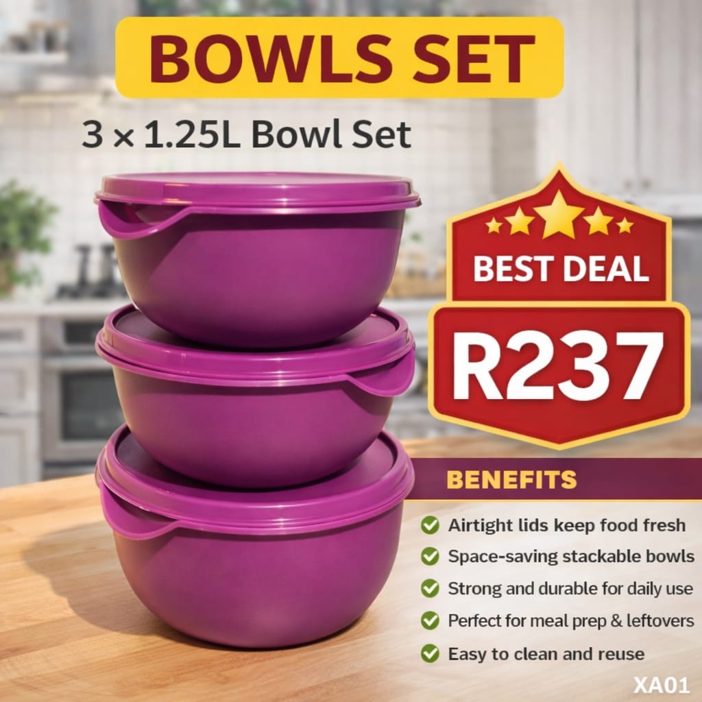 3x 1.25L Bowl Set