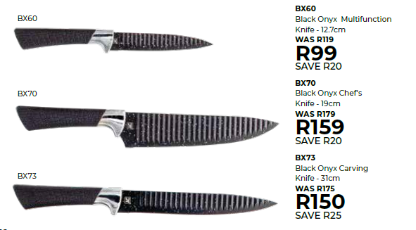 Black ONYX KITCHEN KNIVES
