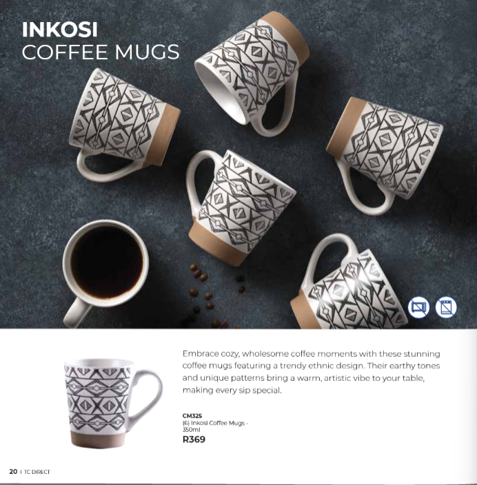 6) Inkosi Coffee Mugs - 350ml