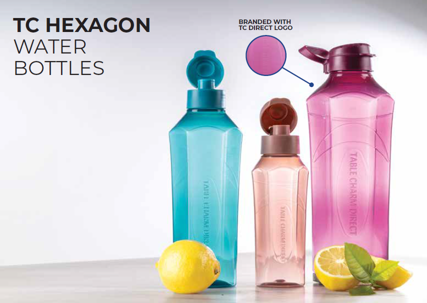 TC Hexagon Water Bottles- 2Lt