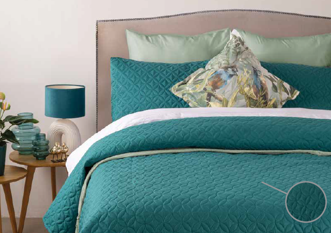 TEAL CULLINAN QUILT BED SET 3PC