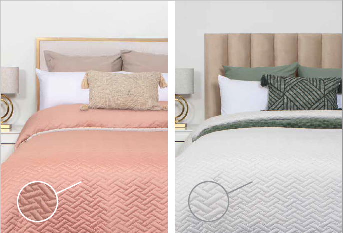 Peach/Pink Concertina Quilt 3pc Set
