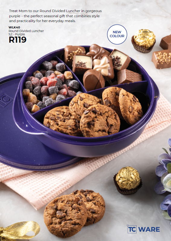 Round Divided Luncher 1Lt - Purple
