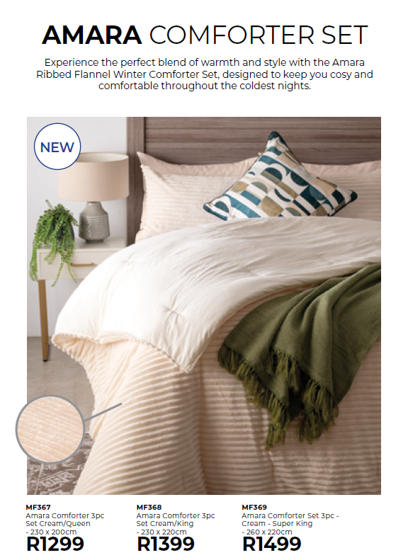 AMARA COMFORTER SET CREAM