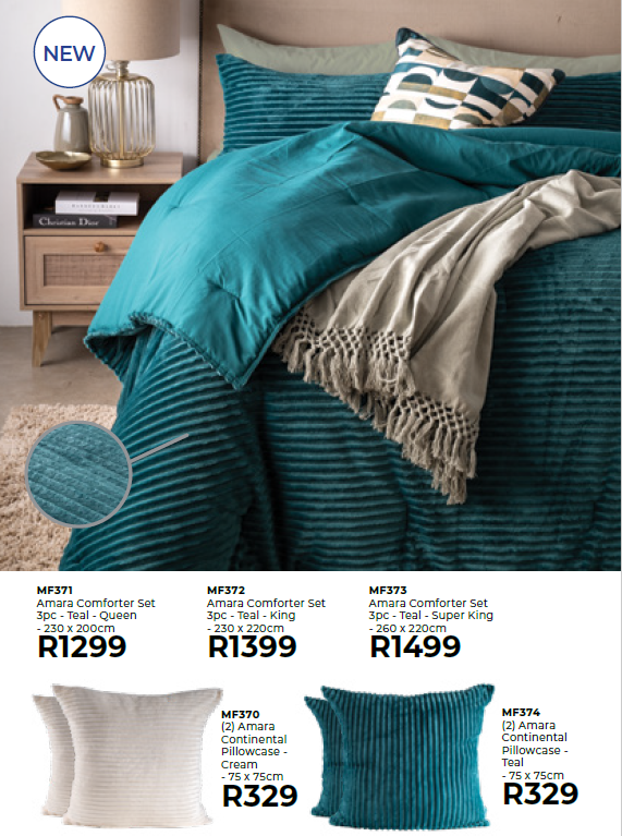 AMARA COMFORTER SET TEAL