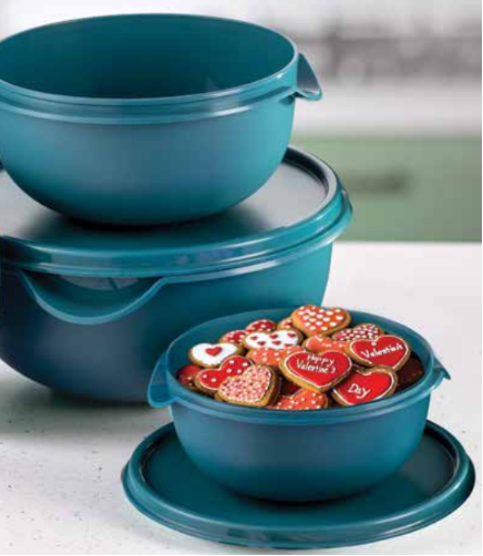 TC 3pc Bowl Set & Lids - Teal (1.25Lt, 2.5Lt, 5Lt)