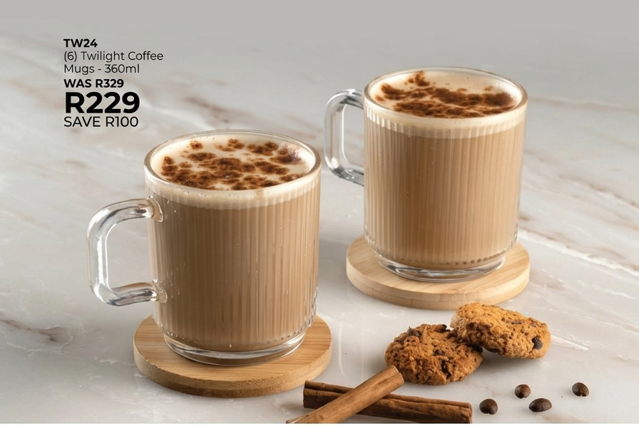 (6) Twilight Coffee Mugs - 360ml