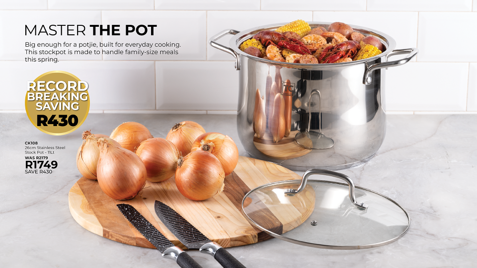 26cm Stainless Steel Stock Pot - 11Lt