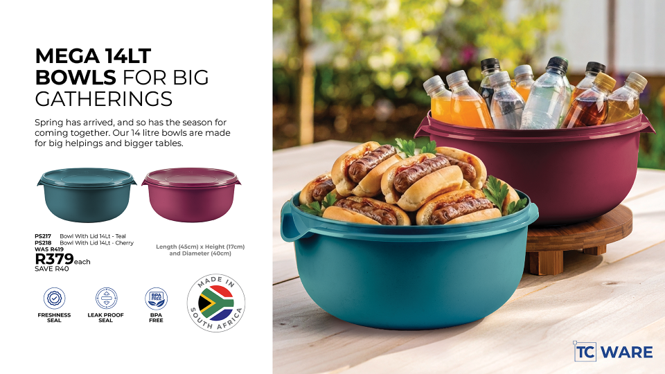 MEGA 14LT BOWLS FOR BIG GATHERINGS