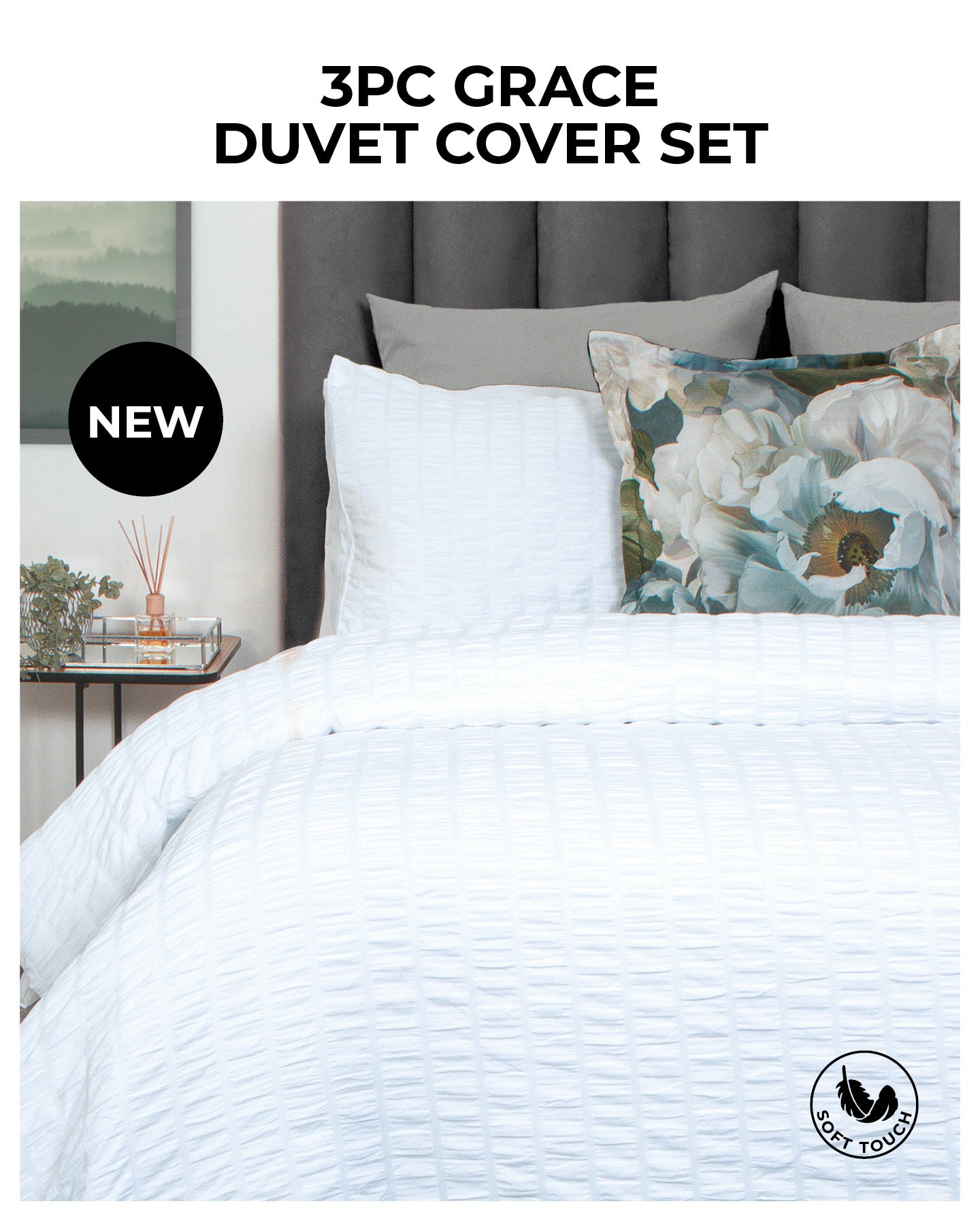 Grace Gray Duvet Cover 3pc Set