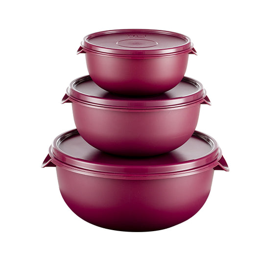 3pc Bowl Set & Lids - Cherry (1.25lt, 2.5lt, 5lt)