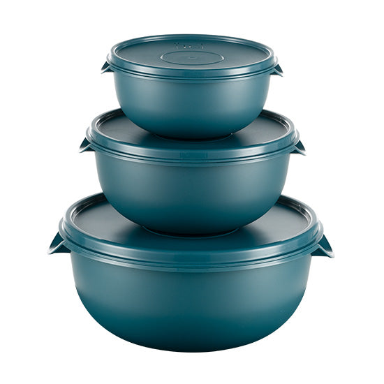 3pc Bowl Set and Lids - Teal (1.25lt, 2.5lt, 5lt)