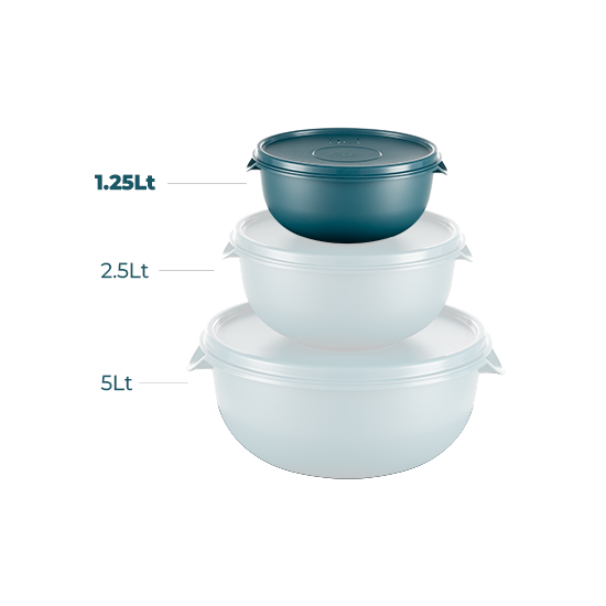 Bowl With Lid 1.25Lt - Teal