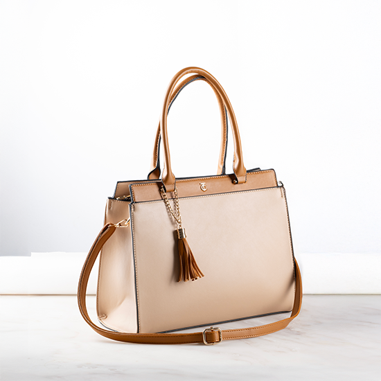 Tracey Satchel - Cream & Tan