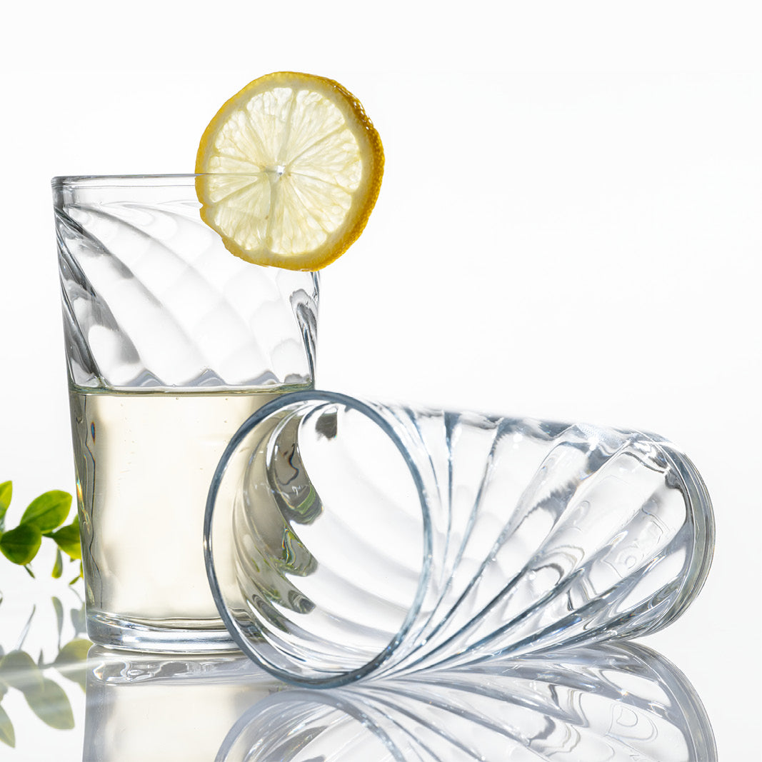 (6) Twirl Glass Tumblers - 320ml