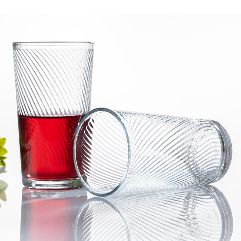 (6) Twist Glass Tumblers - 320ml