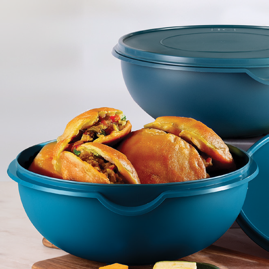 (2) Bowls With Lids 10Lt Teal