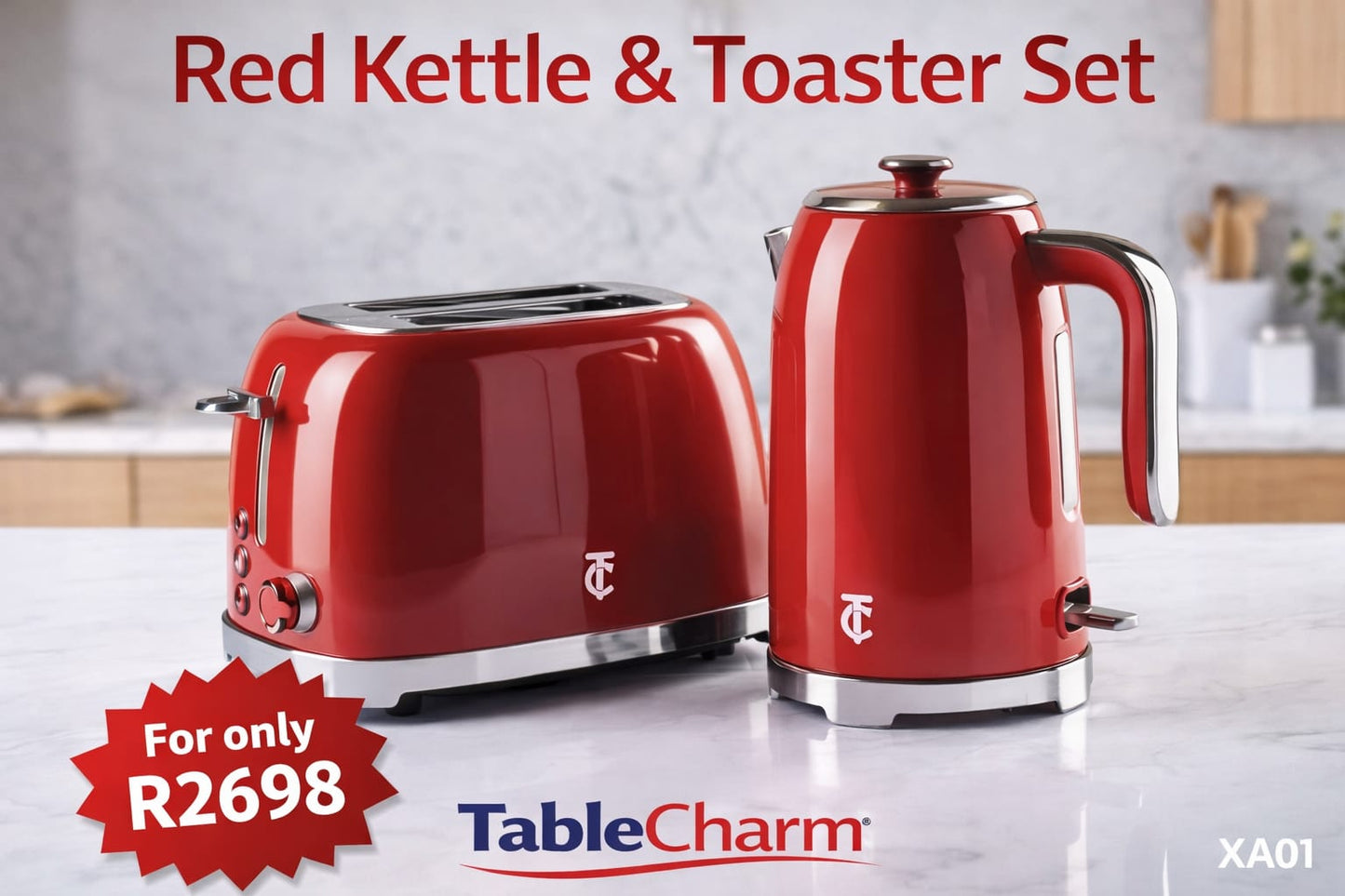 Red Kettle & Toaster Set