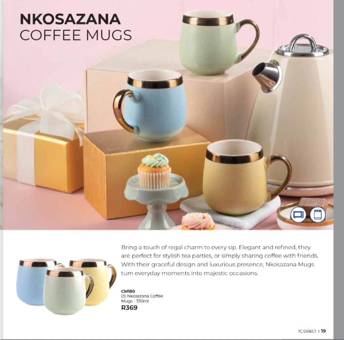 (3) Nkosazana Coffee Mugs - 330ml