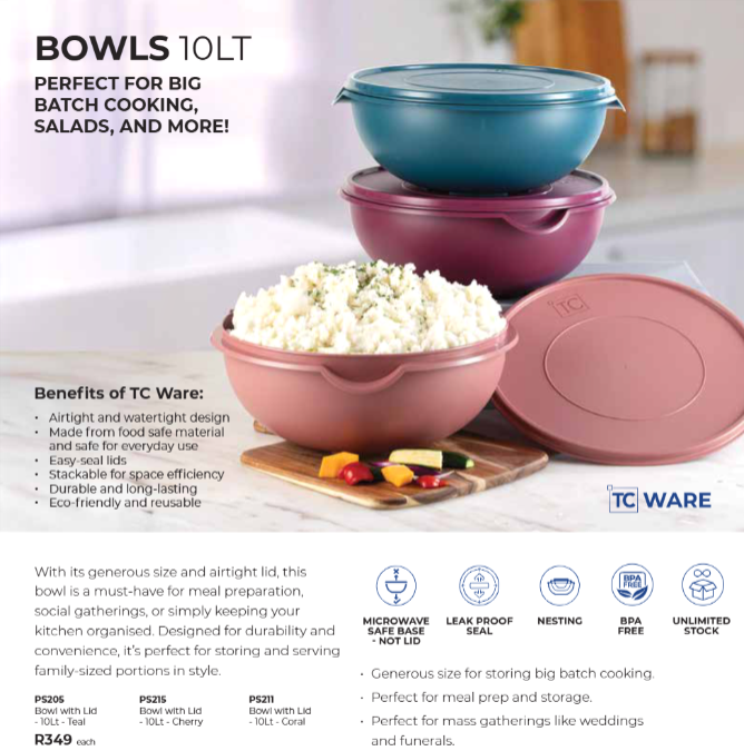 Bowl with Lid - 10Lt