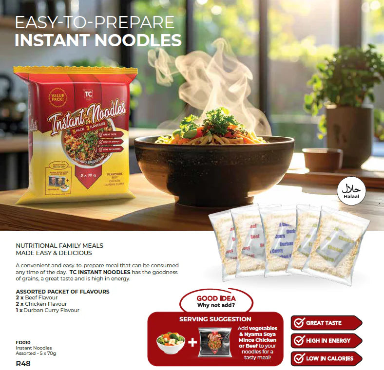 Instant Noodles 5 x 70g Assorted