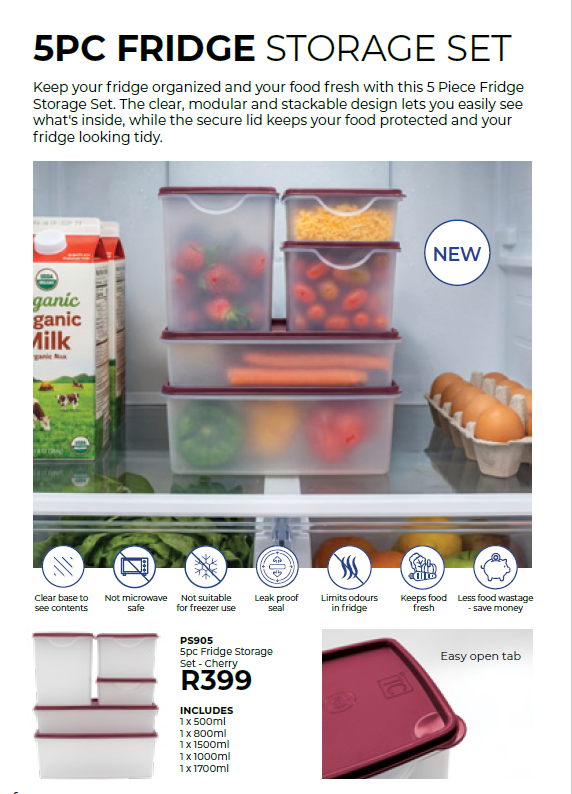 5PC FRIDGE STORAGE SET