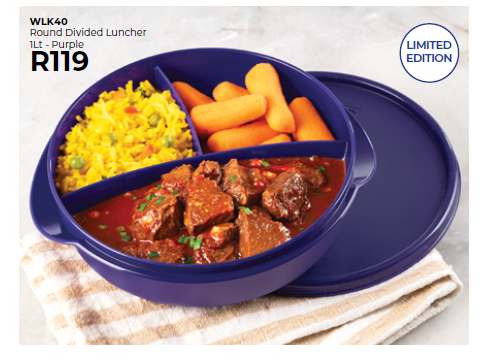 Round Divided Luncher 1Lt - Purple