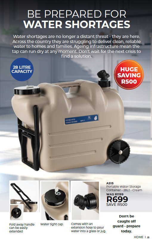 BE PREPARED FOR WATER SHORTAGES
