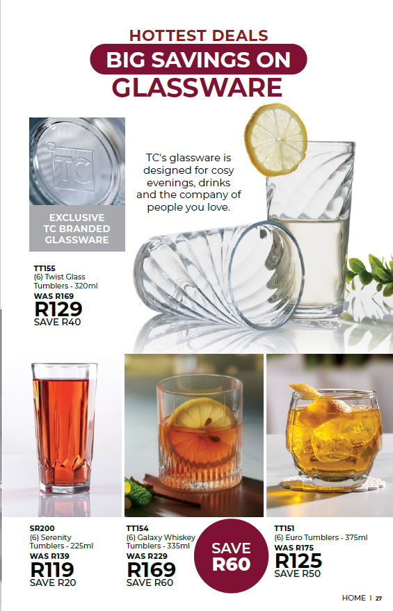 Big Saving on Glassware