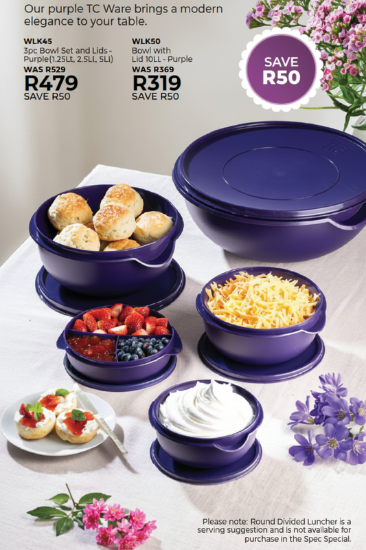 Purple Bowls with Lids