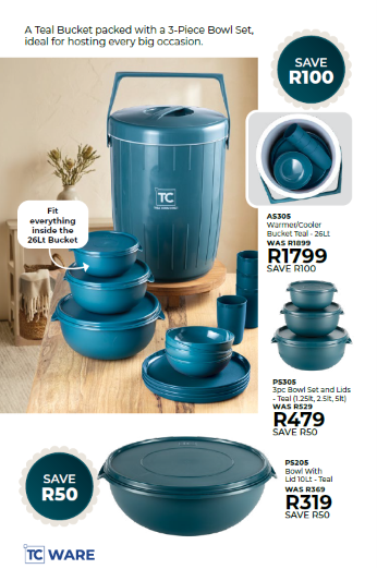 Teal packed bucket