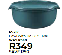BOWL WITH LID- TEAL