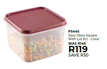 Easy Store Square With Lid 3Lt