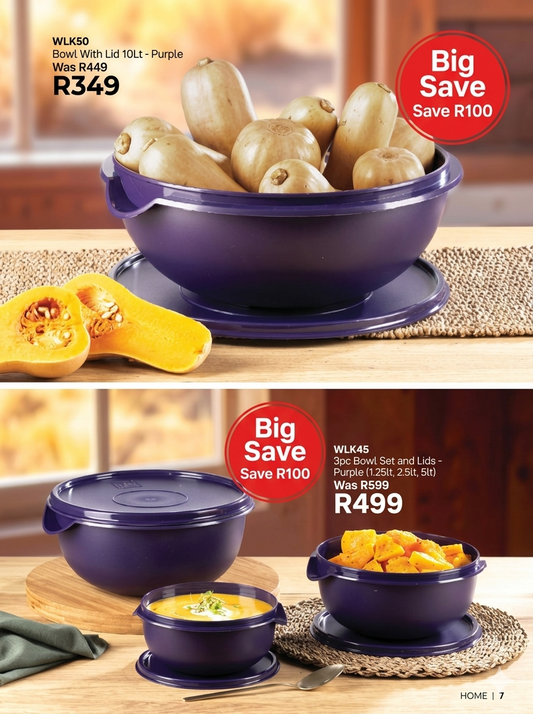 WLK50 Bowl With Lid 10Lt - Purple
