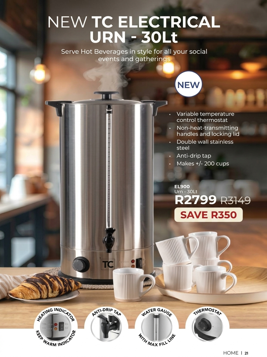 30L ELECTRIC HOT WATER URN